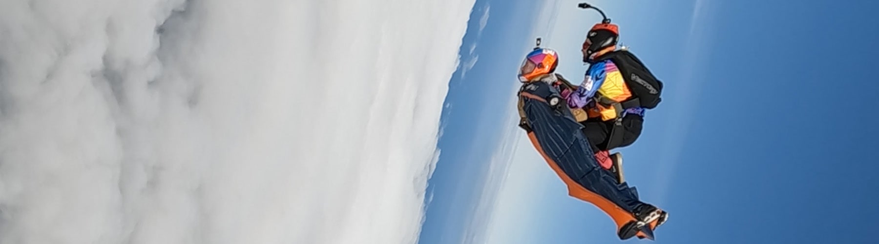 Skydive Downunder team members doing a wingsuit rodeo