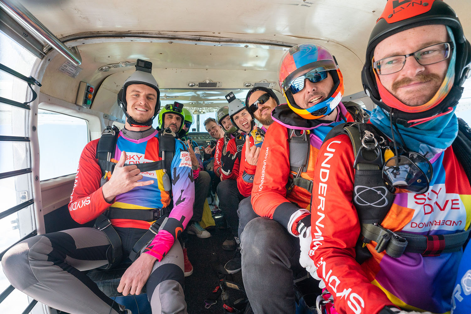 The Skydive Downunder Team preparing to jump.