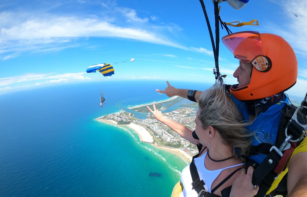 Tandem skydiving in the Gold Coast