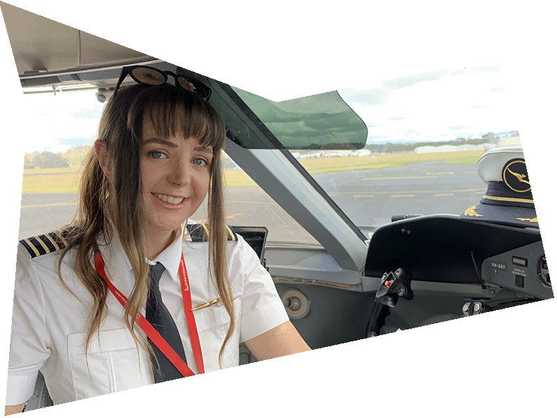 Jump Pilot Maddy in the cockpit